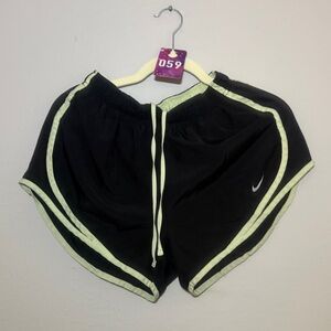 Nike Black and Green Athletic Shorts